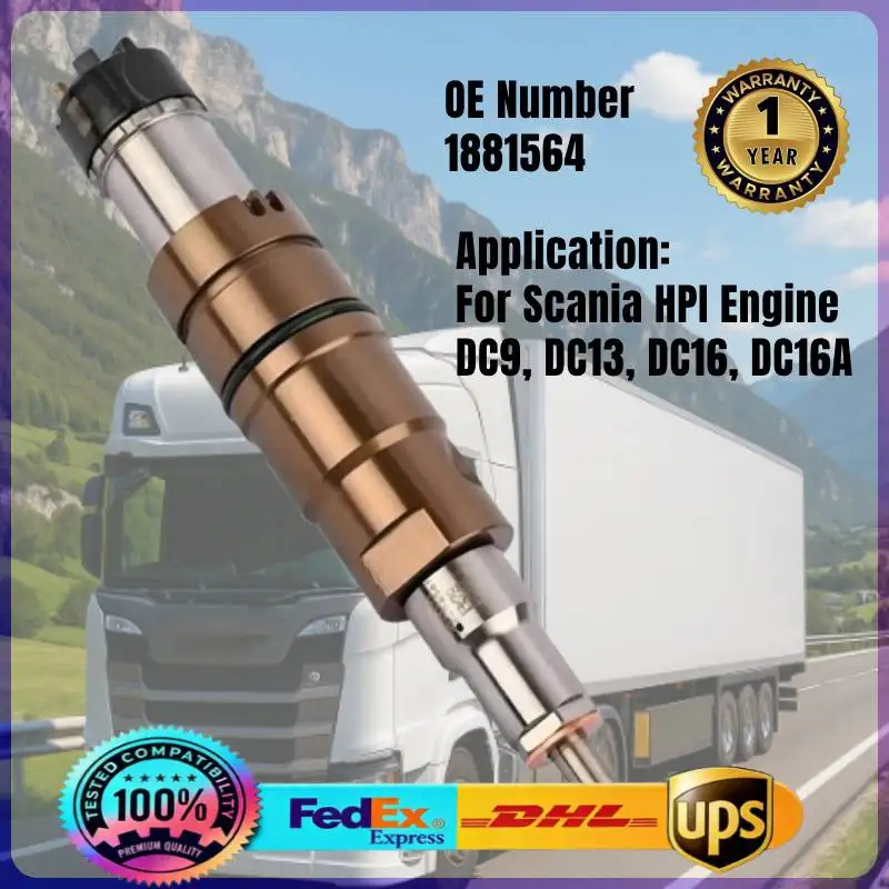 Fuel Injector 1881564 1933612 2031835 575176 130245 Common Rail Injector for Cummins Scania XPI DC13 DC16 Diesel Engine
Fuel Injector 1881564 1933612 2031835 575176 130245 Common Rail Injector for Cummins Scania XPI DC13 DC16 Diesel Engine