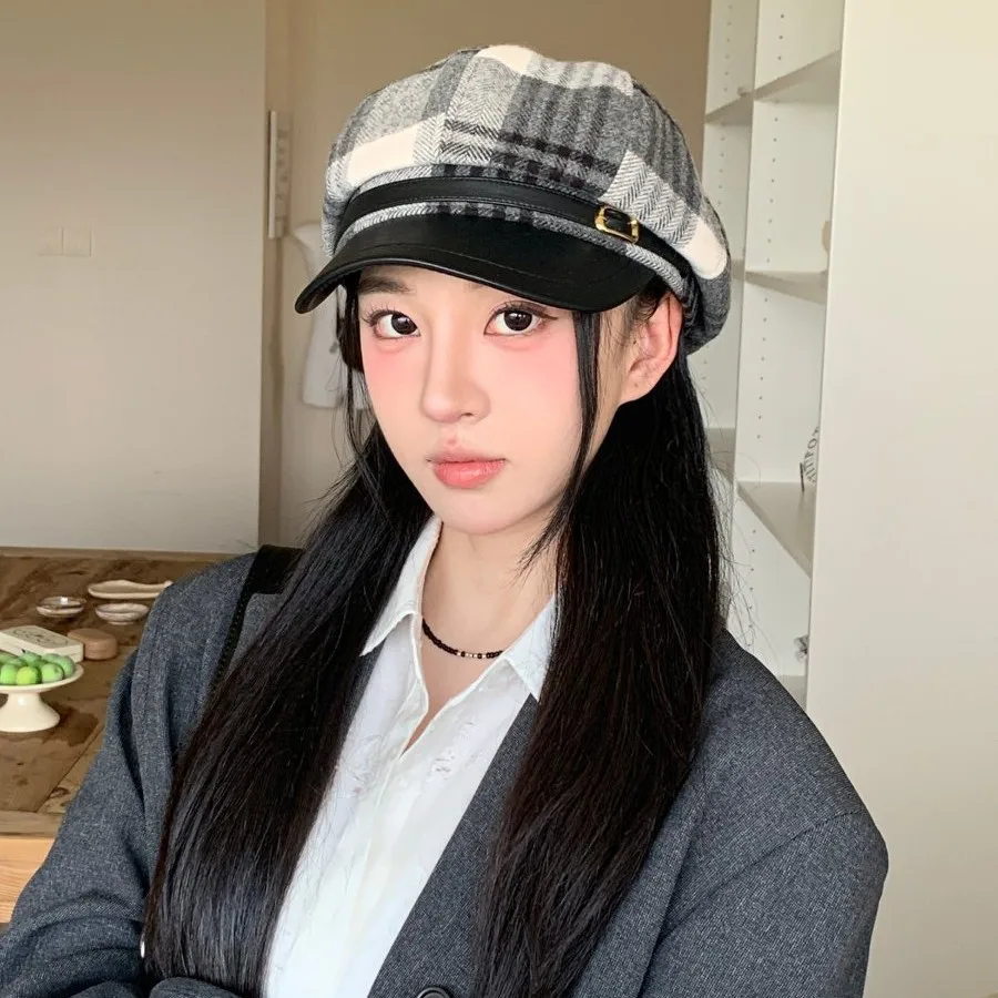 Autumn and winter new colorful plaid octagonal hat women's literary college style beret retro versatile woolen newsboy hat
Autumn and winter new colorful plaid octagonal hat women's literary college style beret retro versatile woolen newsboy hat