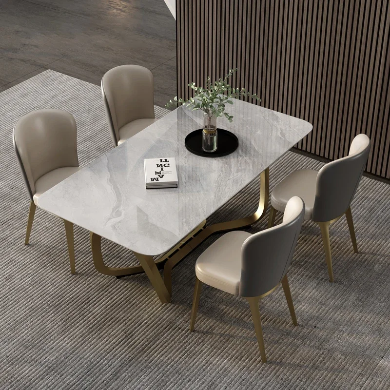 New Light Dining Table Luxury Bright Rock Board Dining Table Modern Minimalist Italian Simple Small Table A Manger Furniture
New Light Dining Table Luxury Bright Rock Board Dining Table Modern Minimalist Italian Simple Small Table A Manger Furniture