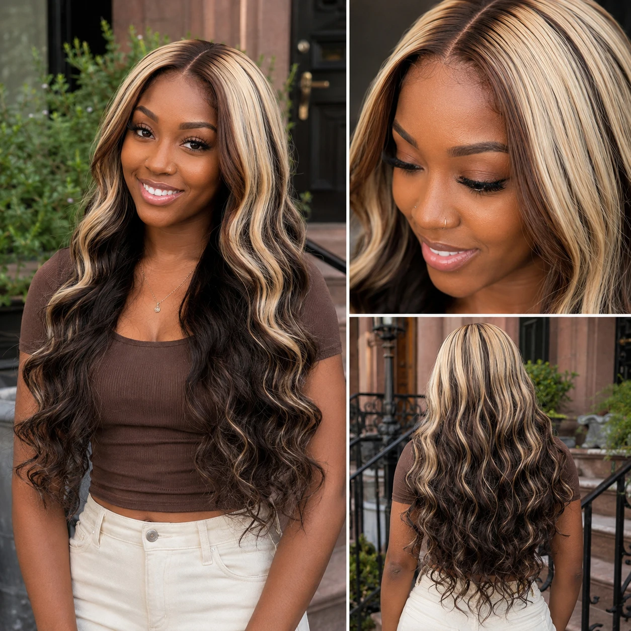 Luxury Salon Quality #4 613 Highlight Body Wave Human Hair Wigs 4x4 HD Lace Front Closure Pre Plucked Ombre Brown Blonde Colored
Luxury Salon Quality #4 613 Highlight Body Wave Human Hair Wigs 4x4 HD Lace Front Closure Pre Plucked Ombre Brown Blonde Colored