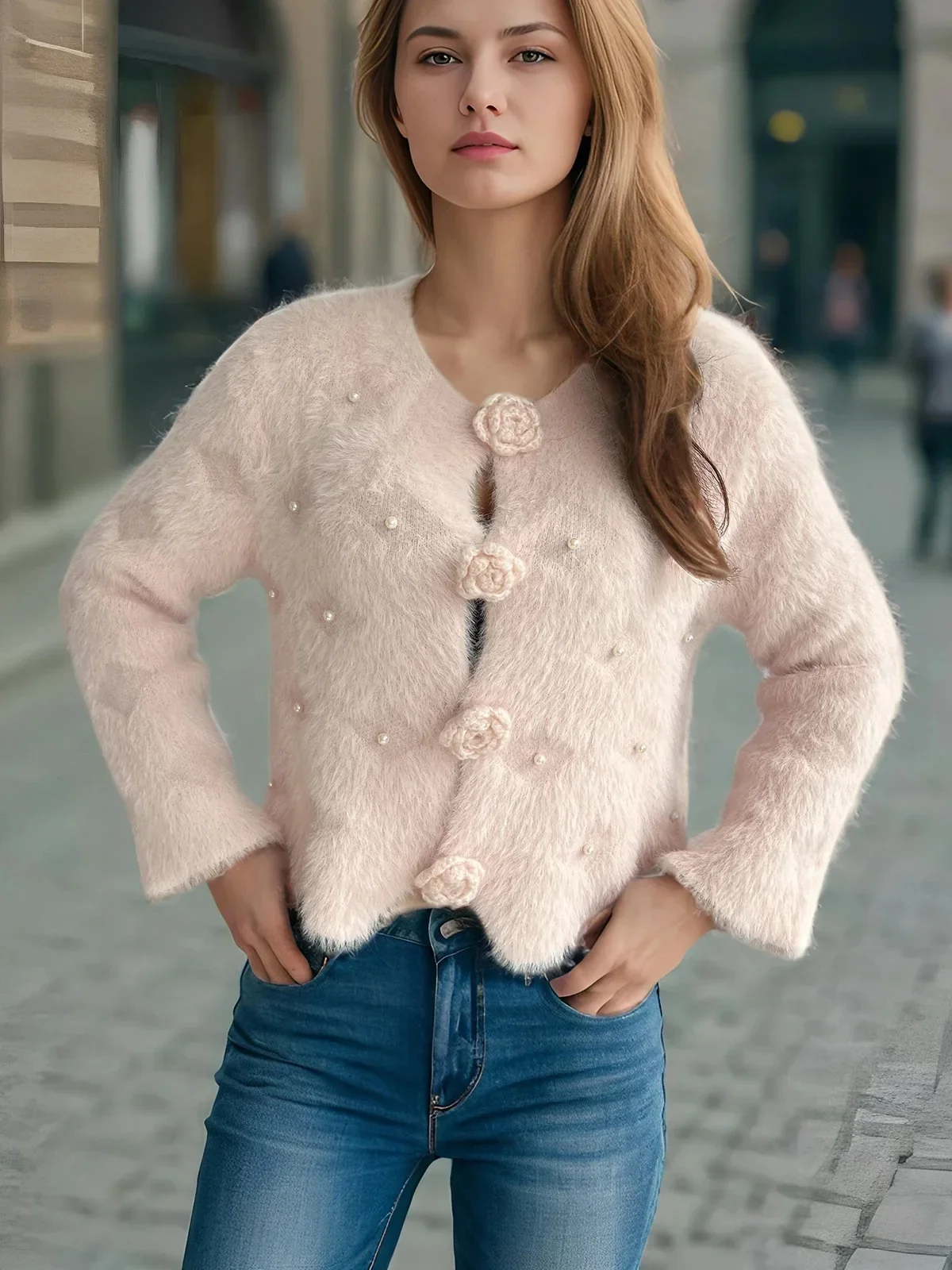 Independent Stand Cropped Cardigan Women's SweaterJacketins Fashion Crew Neck Cross-border Imitation Fox Fur Embellished
Independent Stand Cropped Cardigan Women's SweaterJacketins Fashion Crew Neck Cross-border Imitation Fox Fur Embellished