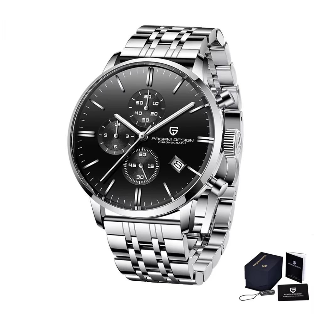 PAGANI DESIGN PD2720K Men's Quartz Watch 30M Water Resistant Stainless Steel Chronograph Wristwatch Japanese VK67 Luminous
PAGANI DESIGN PD2720K Men's Quartz Watch 30M Water Resistant Stainless Steel Chronograph Wristwatch Japanese VK67 Luminous