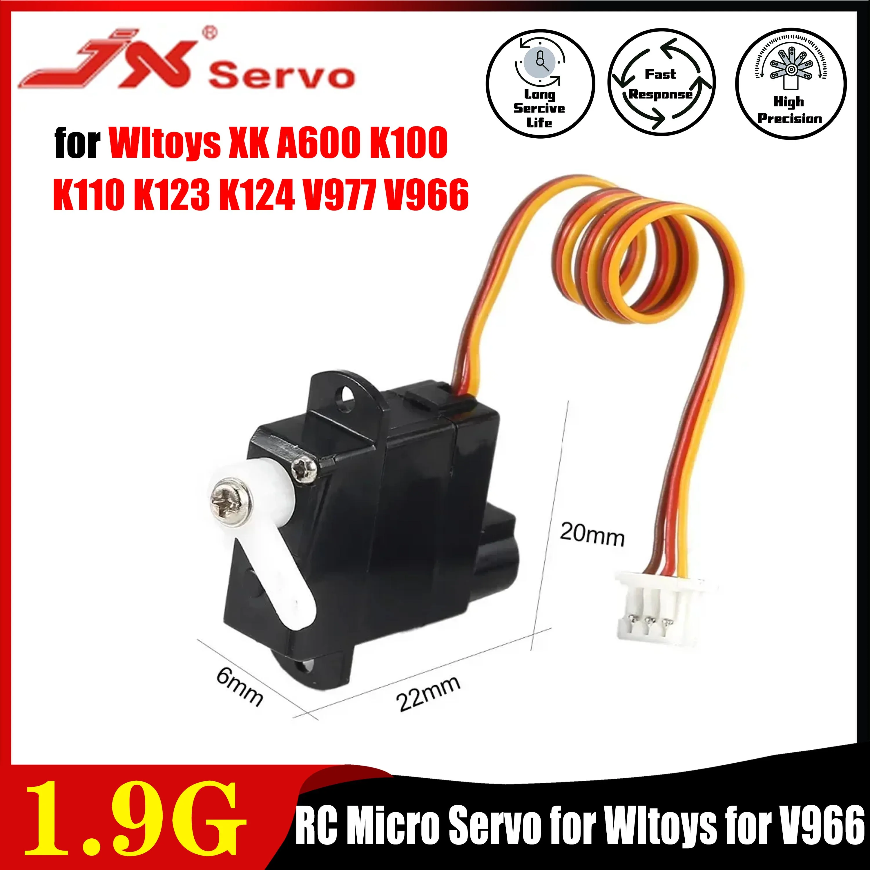 1.9g RC Micro Servo for Wltoys XK A600 K100 K110 K123 K124 V977 V966 RC Helicopter Aircraft Drone Plane Mini Car Model Toy Parts
1.9g RC Micro Servo for Wltoys XK A600 K100 K110 K123 K124 V977 V966 RC Helicopter Aircraft Drone Plane Mini Car Model Toy Parts