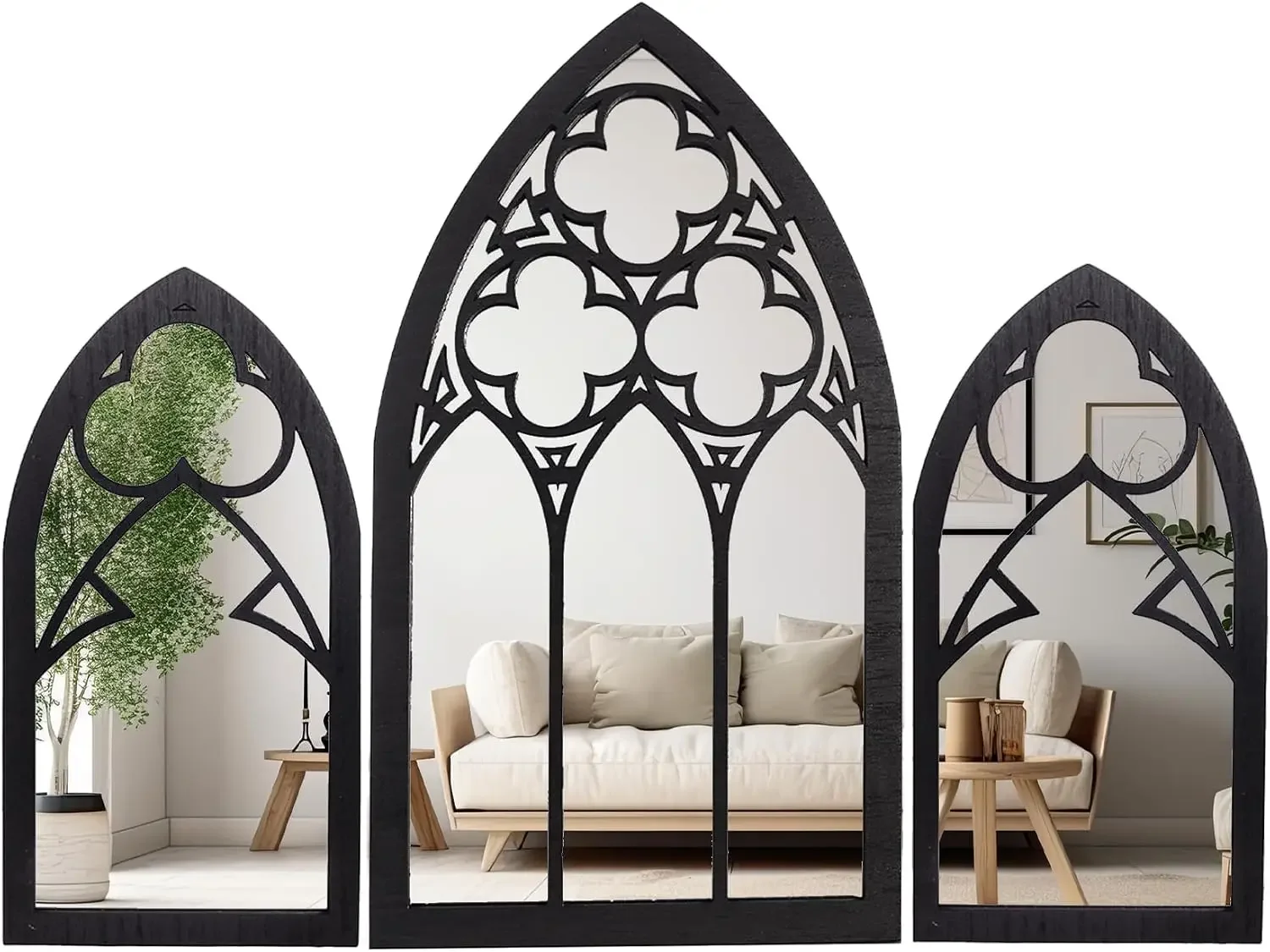 Gothic Mirrors Wall Decor - 3 Piece Set 15.8 Inch Gothic Furniture Cathedral Mirrors - Halloween Decor for Bathroom and Kitchen - Goth Accessories for Bedroom - Witchy Gifts for Women
Gothic Mirrors Wall Decor - 3 Piece Set 15.8 Inch Gothic Furniture Cathedral Mirrors - Halloween Decor for Bathroom and Kitchen - Goth Accessories for Bedroom - Witchy Gifts for Women
