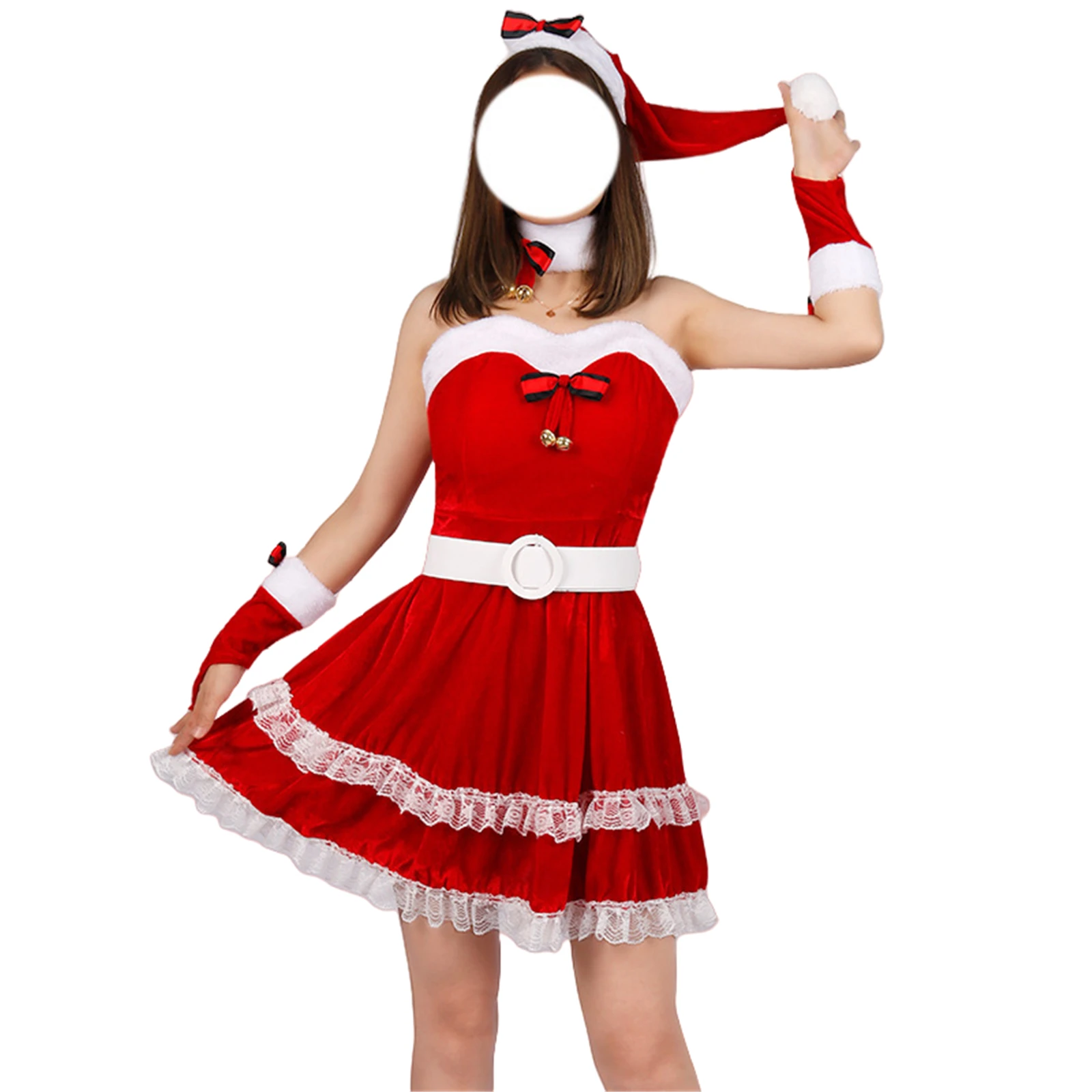 Christmas Cosplay Red Chest Wrapped Waist Tied Dress with Hat Lettering Event Party Stage Performance Set Cute and Sweet Style
Christmas Cosplay Red Chest Wrapped Waist Tied Dress with Hat Lettering Event Party Stage Performance Set Cute and Sweet Style