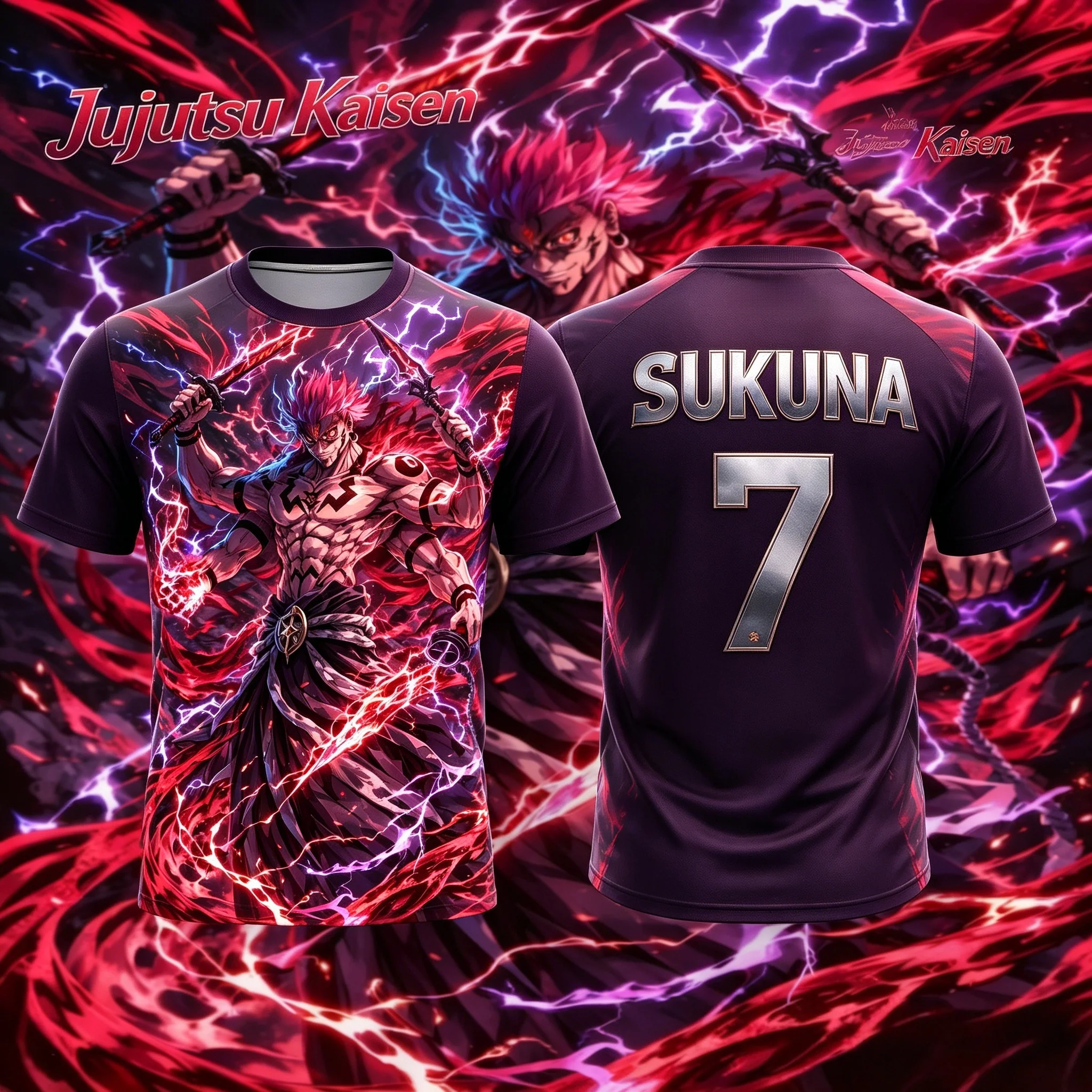 2026 Summer Jujutsu Kaisen Sukuna Lightning 3D Print Sports Jersey T-shirt Oversized Anime Fan Tee
2026 Summer Jujutsu Kaisen Sukuna Lightning 3D Print Sports Jersey T-shirt Oversized Anime Fan Tee