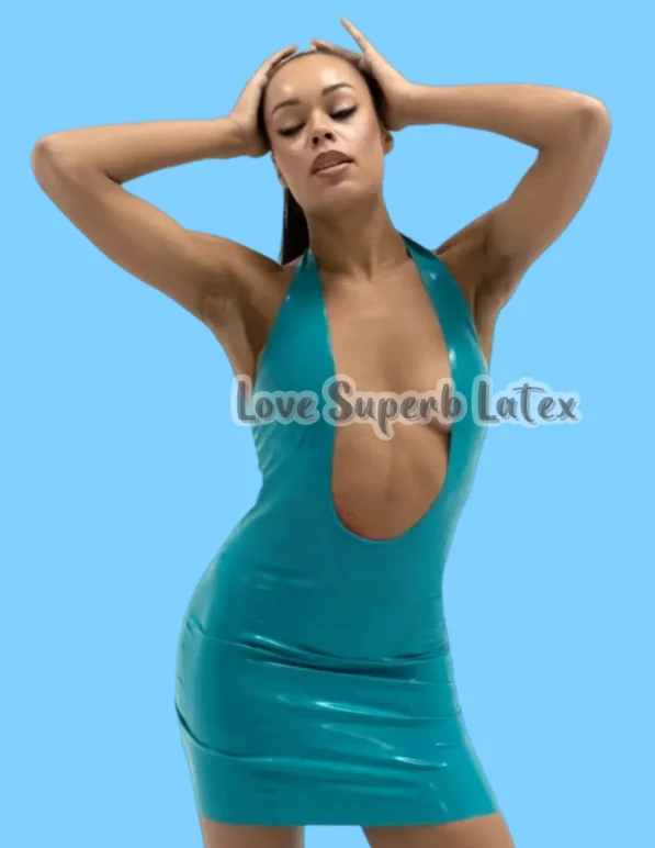 Handmade Natural Latex Deep V Neck Dress Open Back With Lace Up Mini Lady's Dress Party Outfit Latex Cosplay Skirt Hallowee
Handmade Natural Latex Deep V Neck Dress Open Back With Lace Up Mini Lady's Dress Party Outfit Latex Cosplay Skirt Hallowee