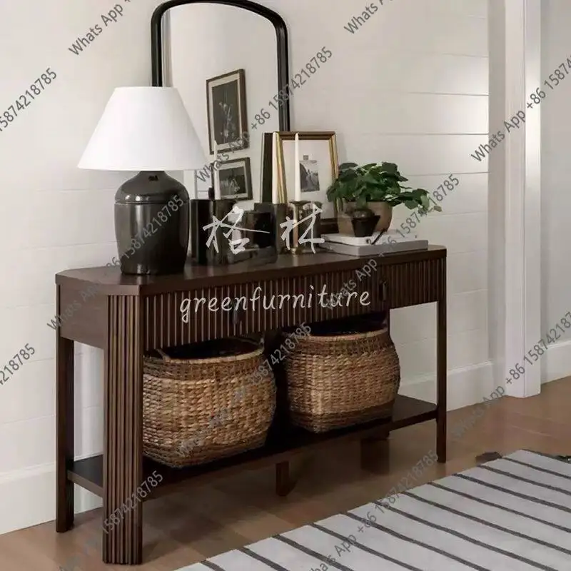 American country entrance hall entrance table/medieval style partition decoration table/French retro living room table table
American country entrance hall entrance table/medieval style partition decoration table/French retro living room table table