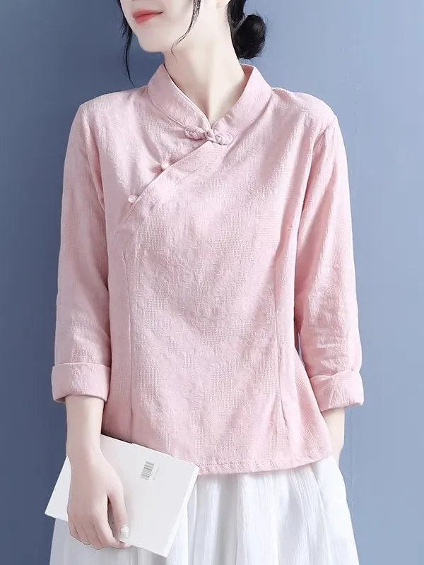 Women's Linen irt Floral Embroidery Stand Collar Cotton Linen Tea Costume Top Button up Loose Fit Summer New Chinese Design
Women's Linen irt Floral Embroidery Stand Collar Cotton Linen Tea Costume Top Button up Loose Fit Summer New Chinese Design