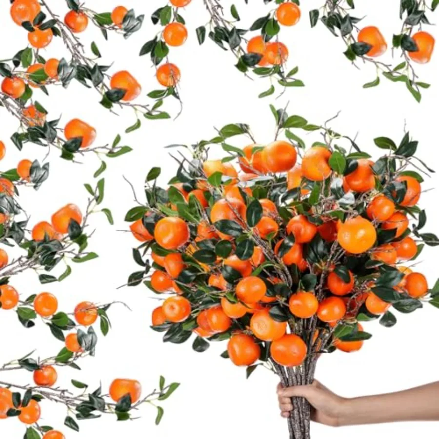 Pcs Artificial Tangerine Branches 3 Realistic Faux Fruit with Green Leaves Simulation Orange Branch Decorative Kumquat Tangerin
Pcs Artificial Tangerine Branches 3 Realistic Faux Fruit with Green Leaves Simulation Orange Branch Decorative Kumquat Tangerin