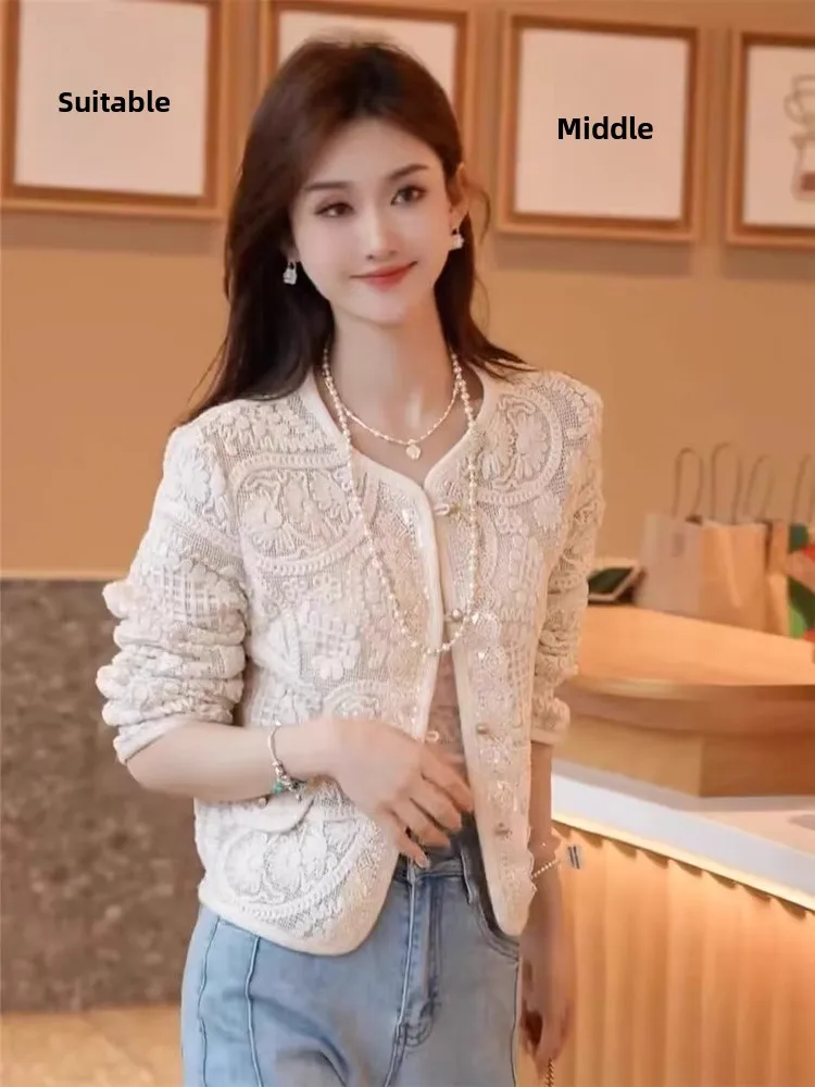 Ele ort Lace Hollow out Hook Design Women's Jaet Spring New Unique Beautiful Top Cardigan Commute Sle Straight Cut
Ele ort Lace Hollow out Hook Design Women's Jaet Spring New Unique Beautiful Top Cardigan Commute Sle Straight Cut