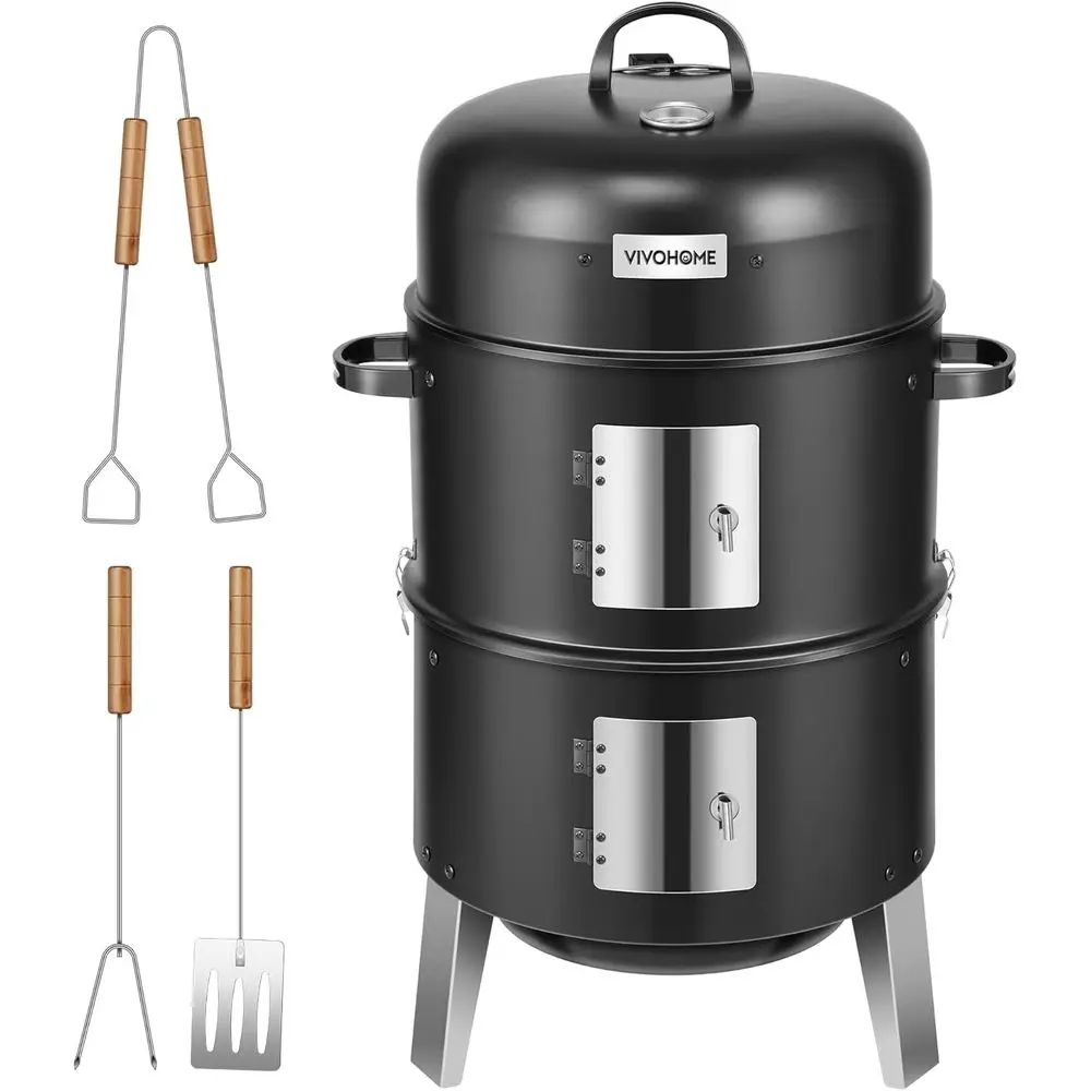 Veal Charcoal Smoker, BBQ Smoker Grill with Built-in Thermometer, Air Vent, and 2 Accessories for Parties, Backyard, Barbec
Veal Charcoal Smoker, BBQ Smoker Grill with Built-in Thermometer, Air Vent, and 2 Accessories for Parties, Backyard, Barbec