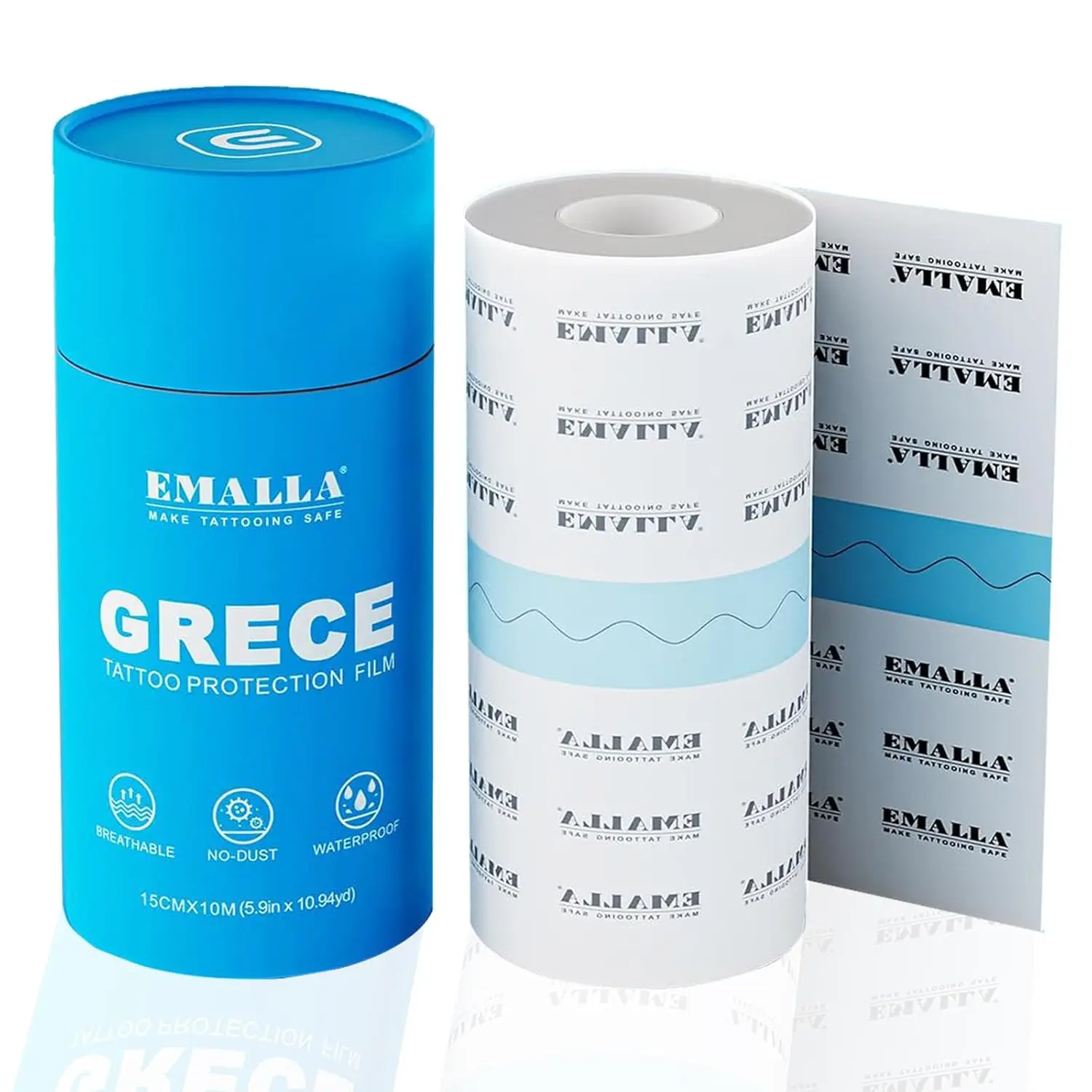 EMALLA GRECE Премиальная защитная пленка для татуировок, полиуретановая лента для ухода за защитной кожей, заживление татуировок, клейкие бинты, ремонт
EMALLA GRECE Премиальная защитная пленка для татуировок, полиуретановая лента для ухода за защитной кожей, заживление татуировок, клейкие бинты, ремонт