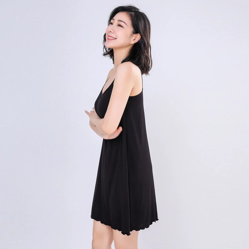 With Chest Pad Night Dress New Women's Nightdress Suspenders Solid Nightdress Home Service Sleep Tops Sexy Sleepwear Night Gown
With Chest Pad Night Dress New Women's Nightdress Suspenders Solid Nightdress Home Service Sleep Tops Sexy Sleepwear Night Gown