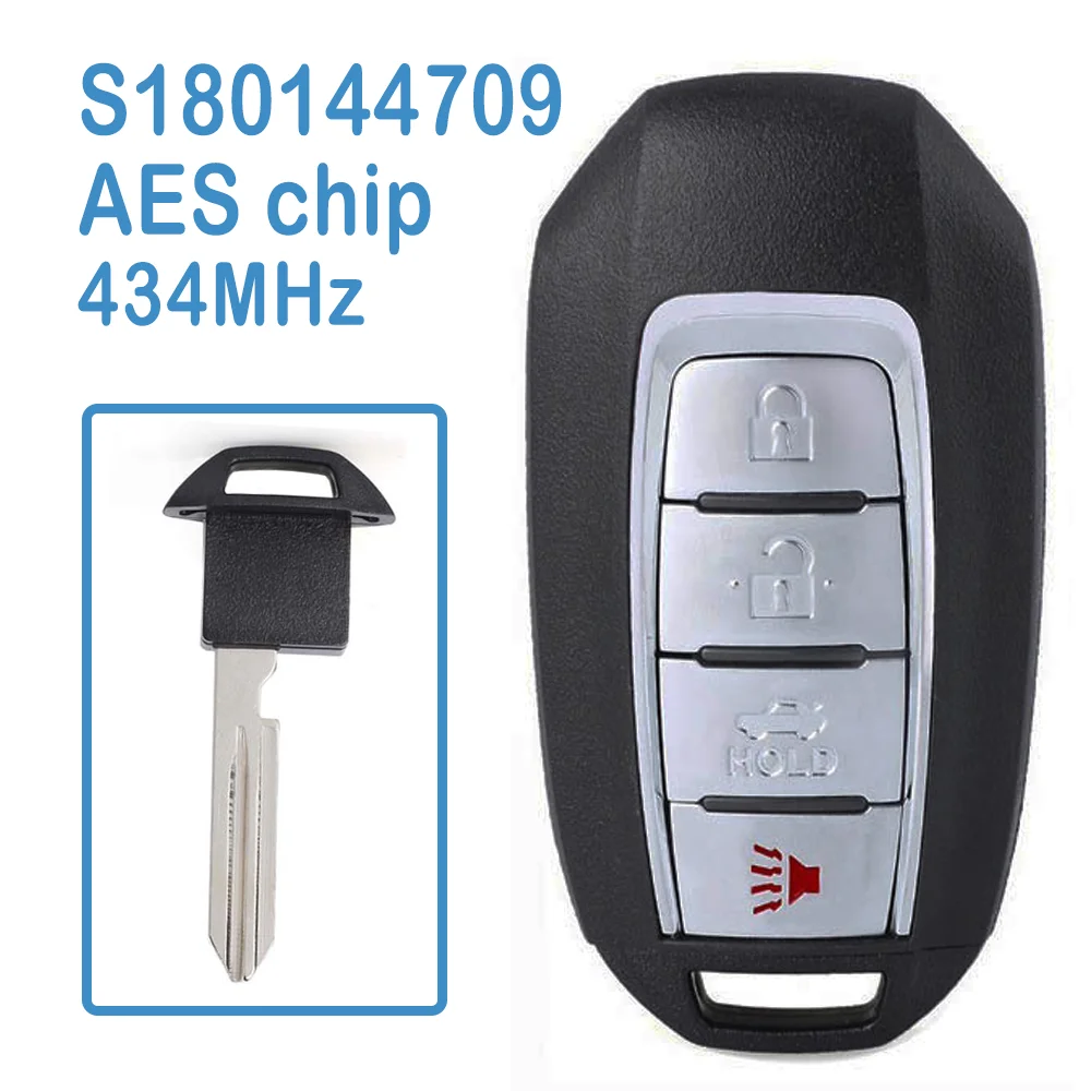 S180144709 Автоматический Смарт-пульт дистанционного управления AES чип 434 МГц 3 + 1 кнопки KR5TXN7 Замена смарт-ключа для автомобиля Infiniti QX60 2019 2020
S180144709 Автоматический Смарт-пульт дистанционного управления AES чип 434 МГц 3 + 1 кнопки KR5TXN7 Замена смарт-ключа для автомобиля Infiniti QX60 2019 2020
