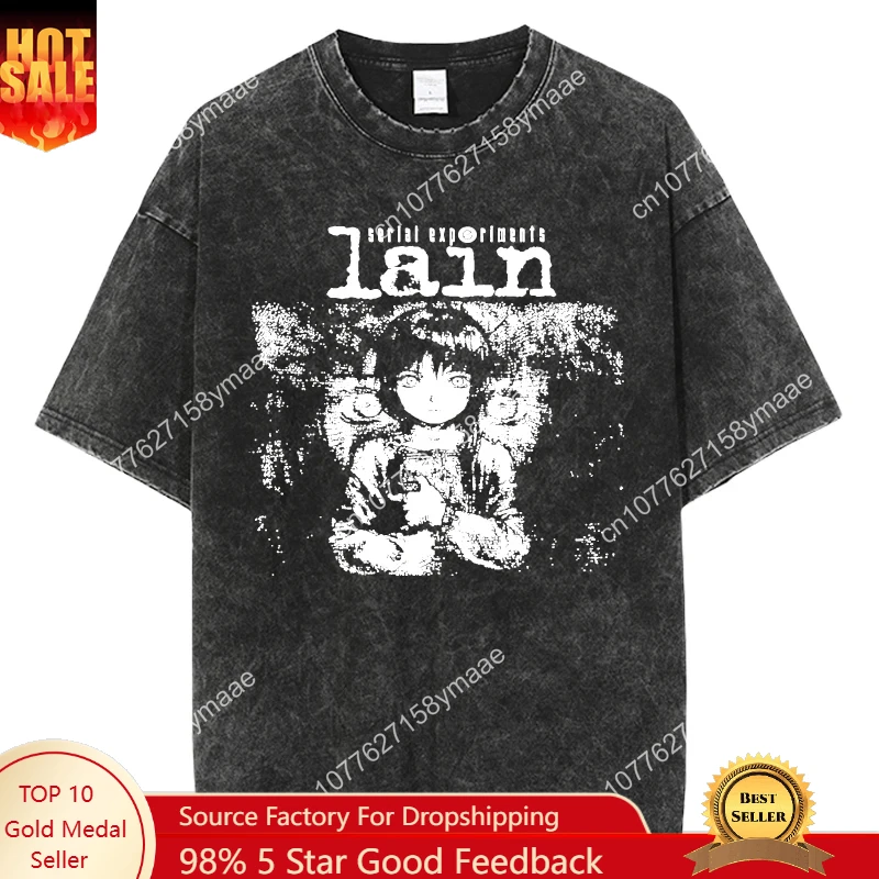 Anime Serial Experiments Lain Vintage Washed T Shirt Summer Men Women Tshirt Cotton Harajuku Oversized Short Sleeve Tees Tops
Anime Serial Experiments Lain Vintage Washed T Shirt Summer Men Women Tshirt Cotton Harajuku Oversized Short Sleeve Tees Tops