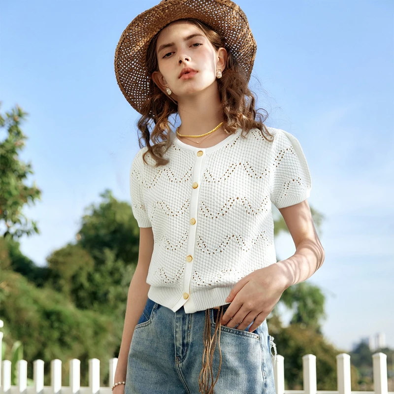 OLrain Summer Vacation Knitted Cardigan Woman 2025 French Hollow Out White Short Sleeve Knitwear Women's Top Clothes O57XZ99109
OLrain Summer Vacation Knitted Cardigan Woman 2025 French Hollow Out White Short Sleeve Knitwear Women's Top Clothes O57XZ99109