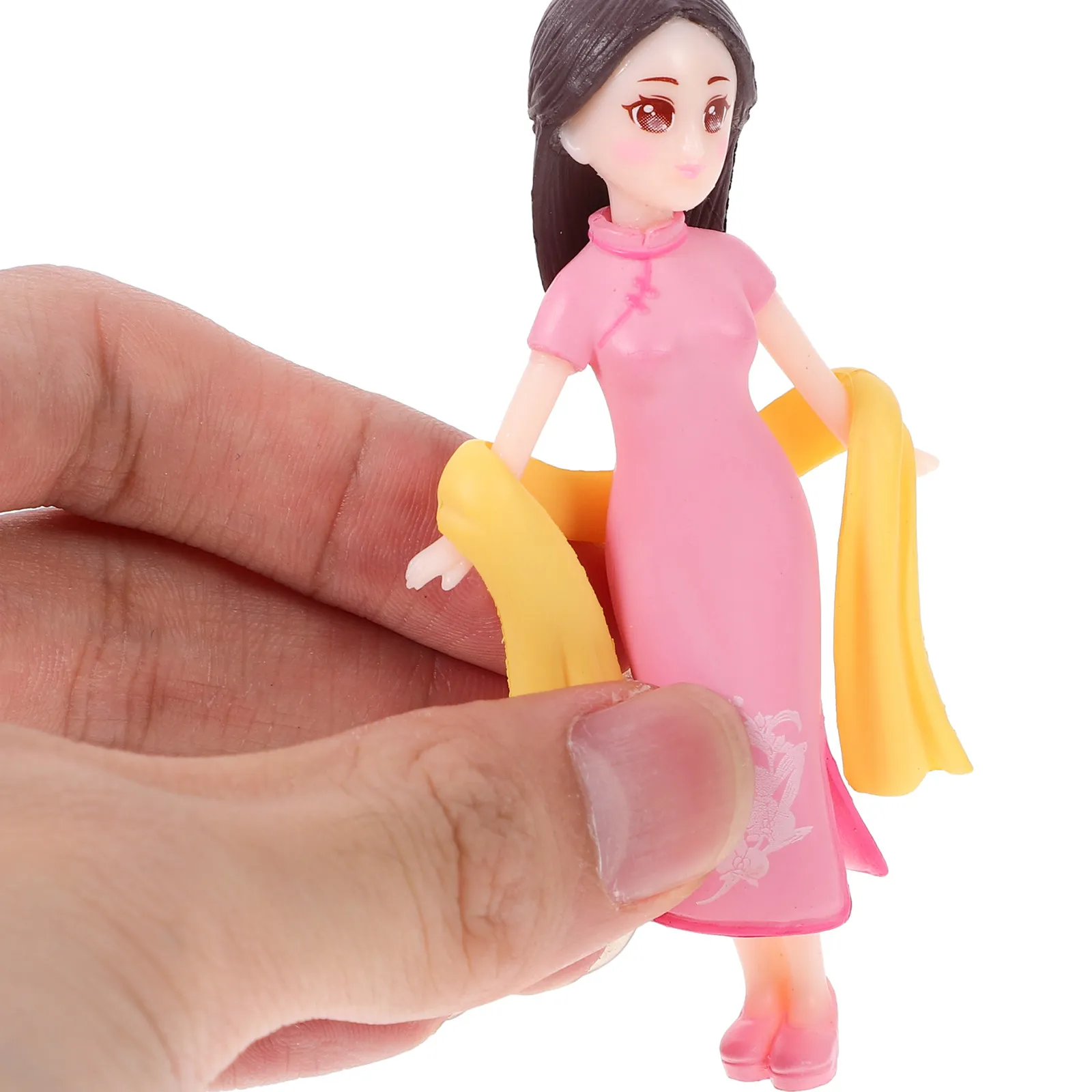 Resin Chinese Cheongsam Girl Handcraft Yellow Pink Scarf Desktop Ornament Home Decor Creative Micro Landscape Decoration
Resin Chinese Cheongsam Girl Handcraft Yellow Pink Scarf Desktop Ornament Home Decor Creative Micro Landscape Decoration