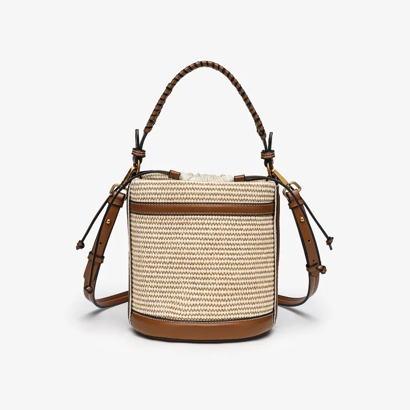 2025 new senior sense of French handheld bucket bag woven beach personality commuting crossbody bag drawstring vegetable basket
2025 new senior sense of French handheld bucket bag woven beach personality commuting crossbody bag drawstring vegetable basket