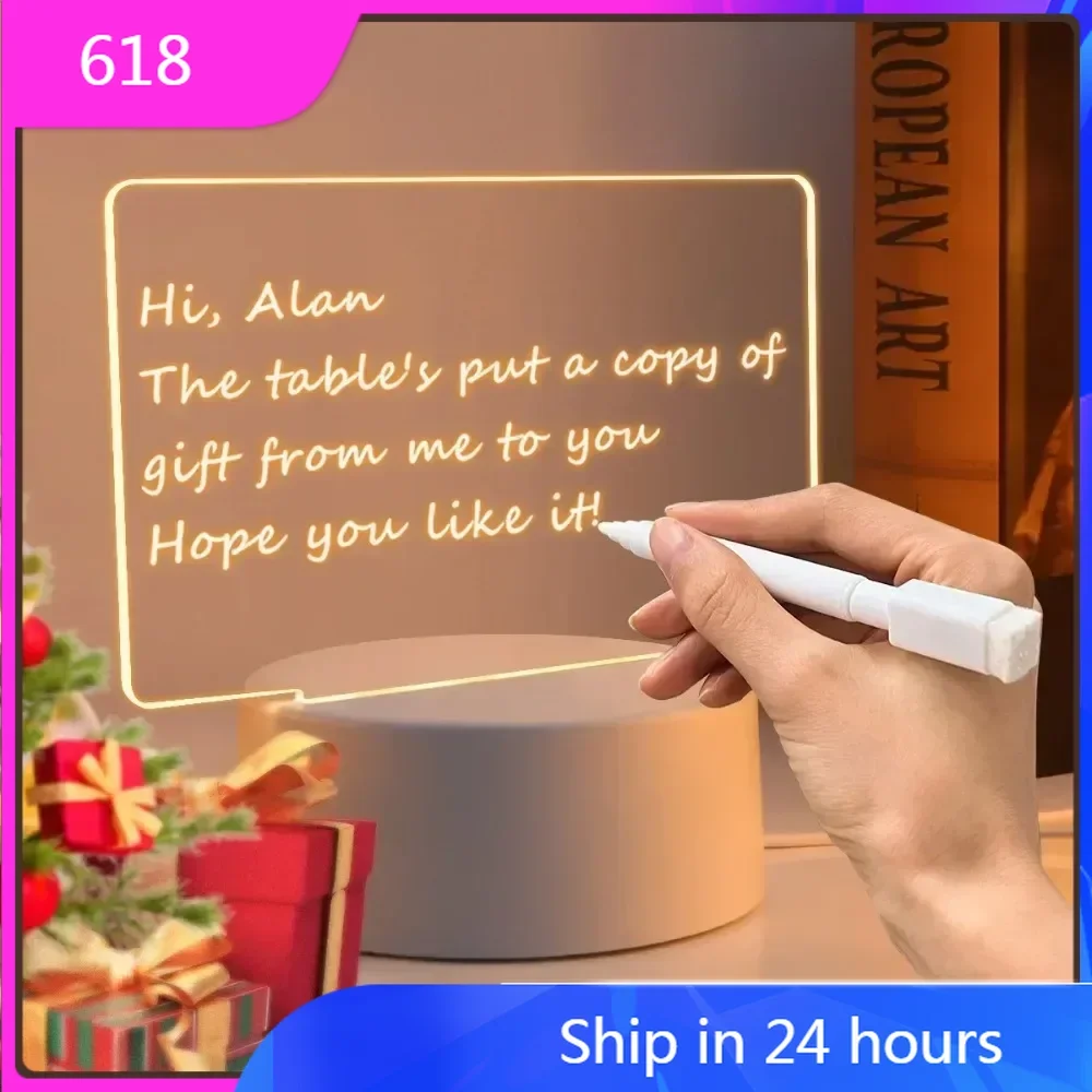 Rewritable Word Board Note Board LED Night Light with Pen Warm Family Atmosphere USB Power Night Light Family Children's Festi
Rewritable Word Board Note Board LED Night Light with Pen Warm Family Atmosphere USB Power Night Light Family Children's Festi