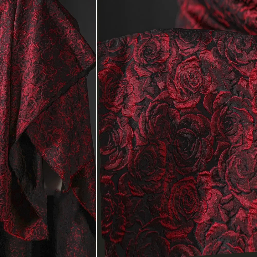 Fashion Designer Material Chinese Style Red Rose Jacquard Cloth for Dress and Suit
Fashion Designer Material Chinese Style Red Rose Jacquard Cloth for Dress and Suit