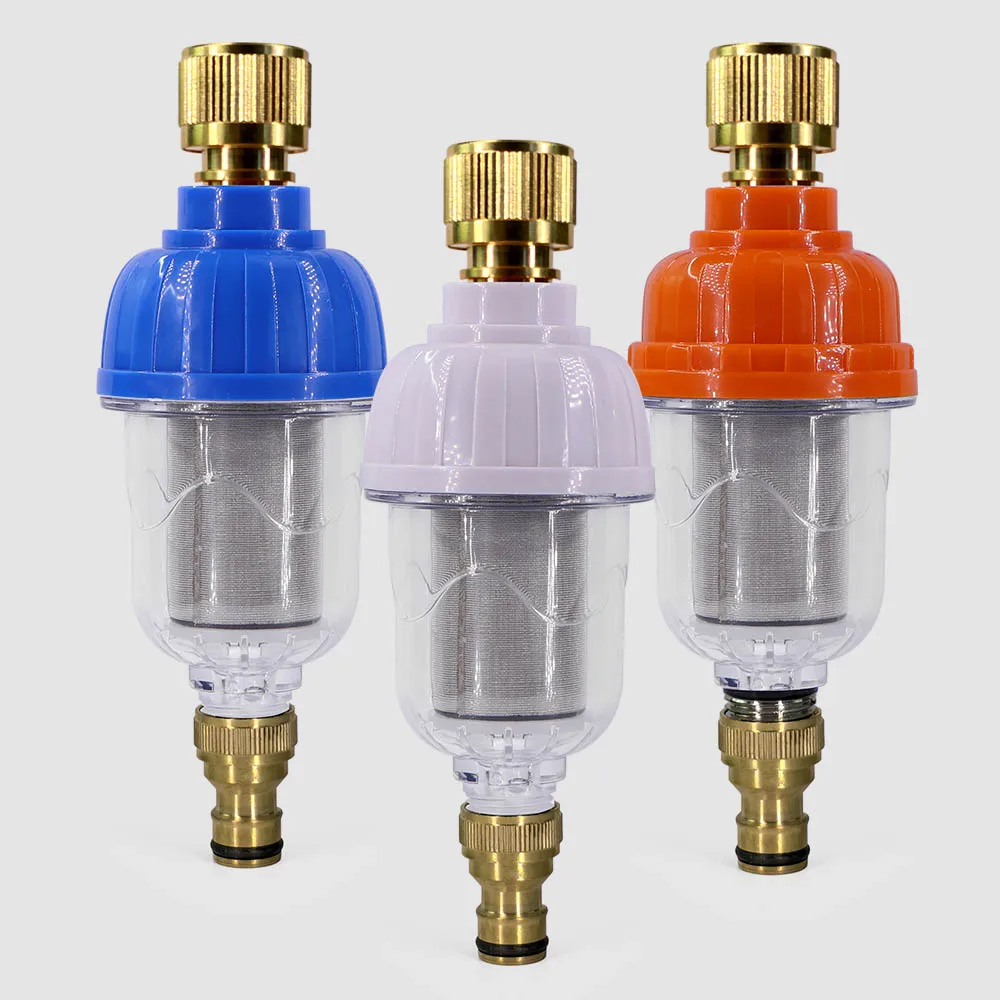 3-color 40μm Prefilter Garden Faucet Filter w/ Brass Quick Connector Irrigation Hose Adapter Build-in 316 Stainless Steel Screen
3-color 40μm Prefilter Garden Faucet Filter w/ Brass Quick Connector Irrigation Hose Adapter Build-in 316 Stainless Steel Screen