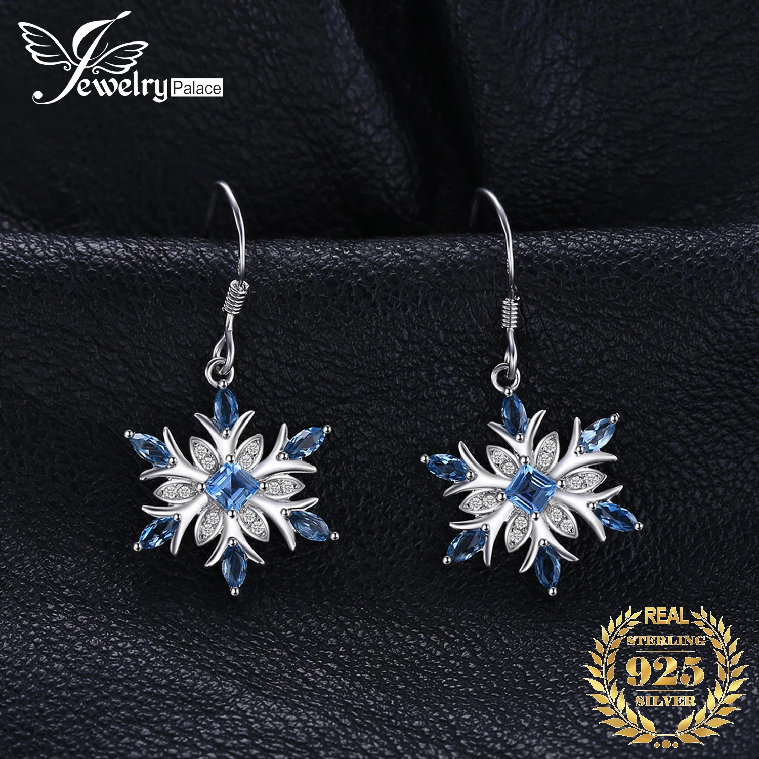 JewelryPalace Natural Blue Topaz 925 Sterling Silver Snowflake Drop Earrings for Women Gemstone Fine Jewelry Birthday Gift
JewelryPalace Natural Blue Topaz 925 Sterling Silver Snowflake Drop Earrings for Women Gemstone Fine Jewelry Birthday Gift