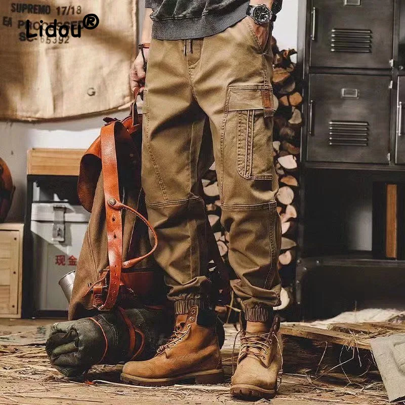 Vintage Fashion Multiple Pockets Tie One's Feet Men's Cargo Pants New Waist Drawcord Street Casual Male All-match Trousers
Vintage Fashion Multiple Pockets Tie One's Feet Men's Cargo Pants New Waist Drawcord Street Casual Male All-match Trousers