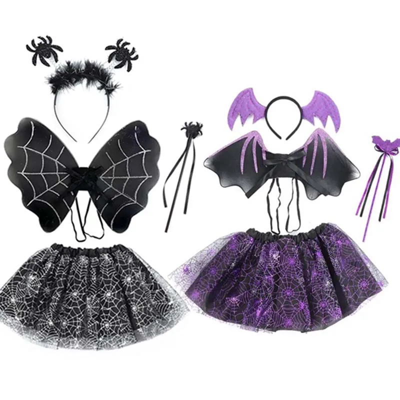 Halloween Girl's Witch Costume Spider Costume Set Web Tutu Cobweb Skirt Wizard Wing Headgear Suit Christmas Party Cosplay Outfit
Halloween Girl's Witch Costume Spider Costume Set Web Tutu Cobweb Skirt Wizard Wing Headgear Suit Christmas Party Cosplay Outfit