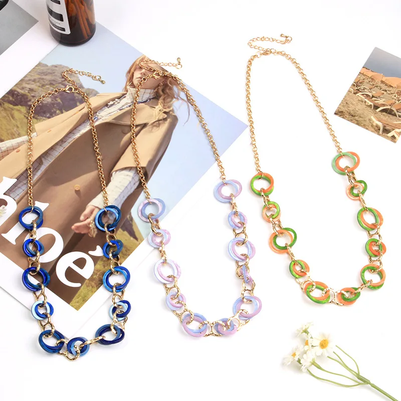 DIY accessories Acrylic ring niche design does not fade necklace, women's high-end pendant, new personalized simple collarbone c
DIY accessories Acrylic ring niche design does not fade necklace, women's high-end pendant, new personalized simple collarbone c