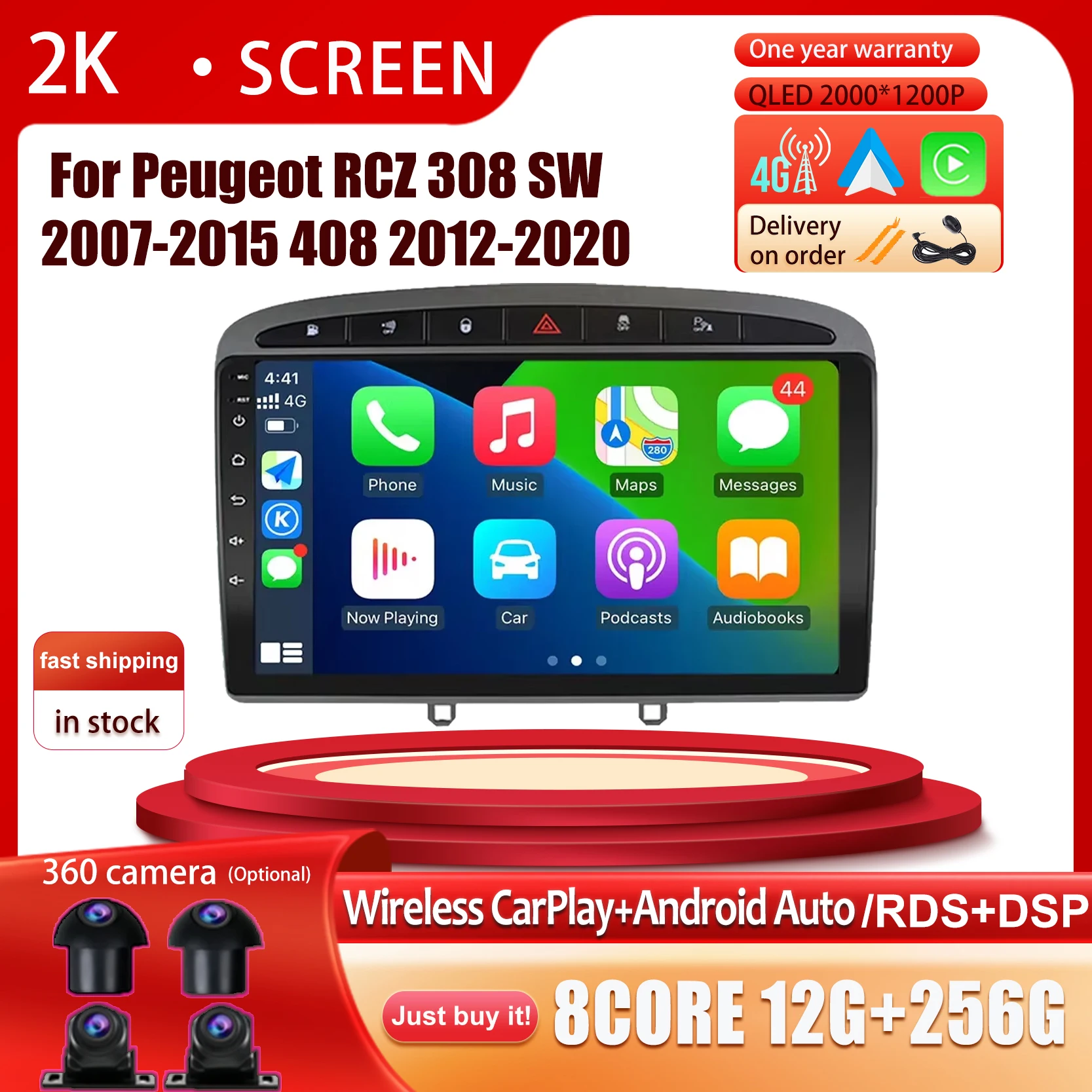 Android 14 For Peugeot RCZ 308 SW 2007-2015 408 2012-2020 Carplay DSP Car Radio Multimedia Stereo Player WiFi GPS Navigation 
Android 14 For Peugeot RCZ 308 SW 2007-2015 408 2012-2020 Carplay DSP Car Radio Multimedia Stereo Player WiFi GPS Navigation