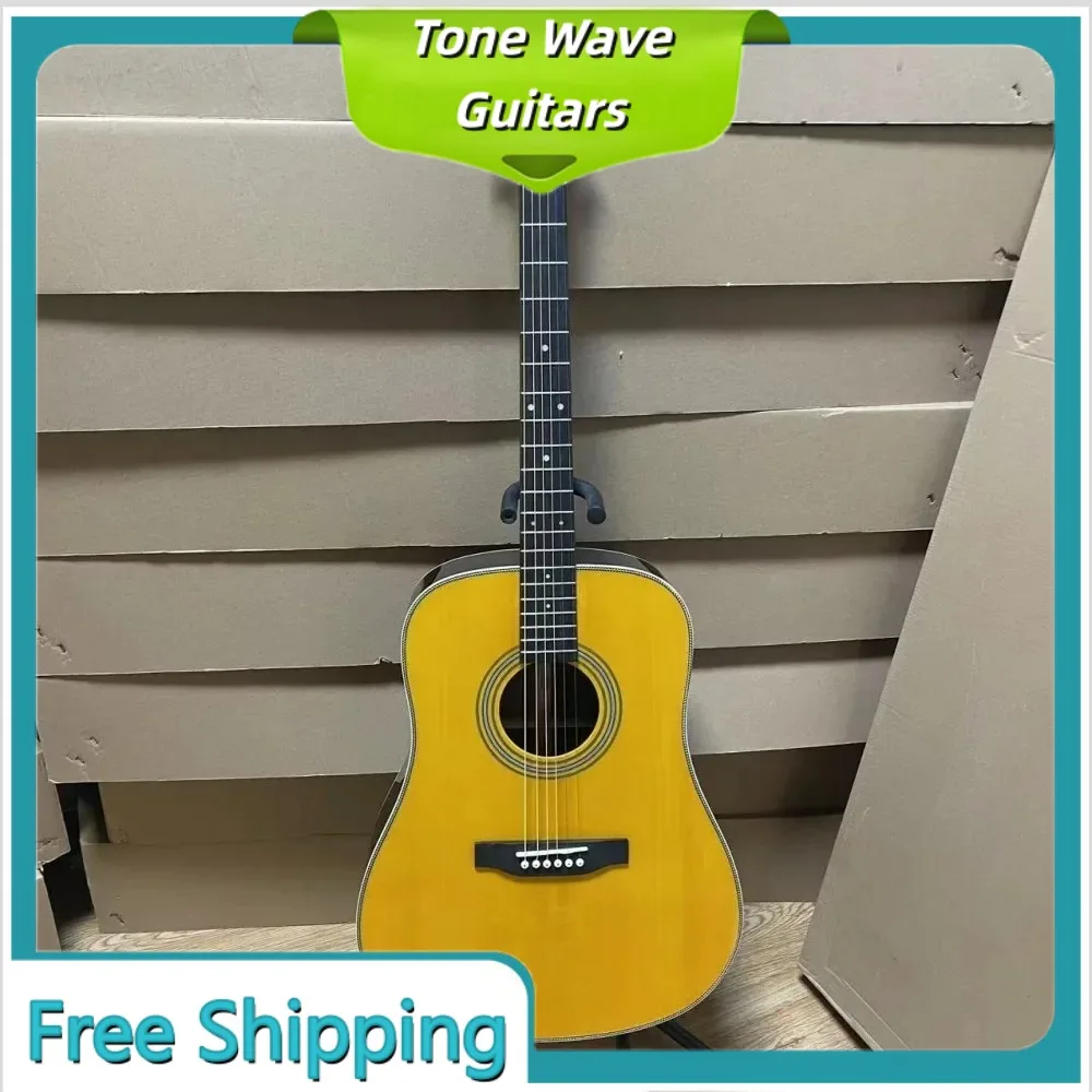 High Quality HD28 Solid Top Acoustic Guitar 41 inch Warm Yellow Picea Asperata Body Ebony Neck Clear and Classic Style
High Quality HD28 Solid Top Acoustic Guitar 41 inch Warm Yellow Picea Asperata Body Ebony Neck Clear and Classic Style