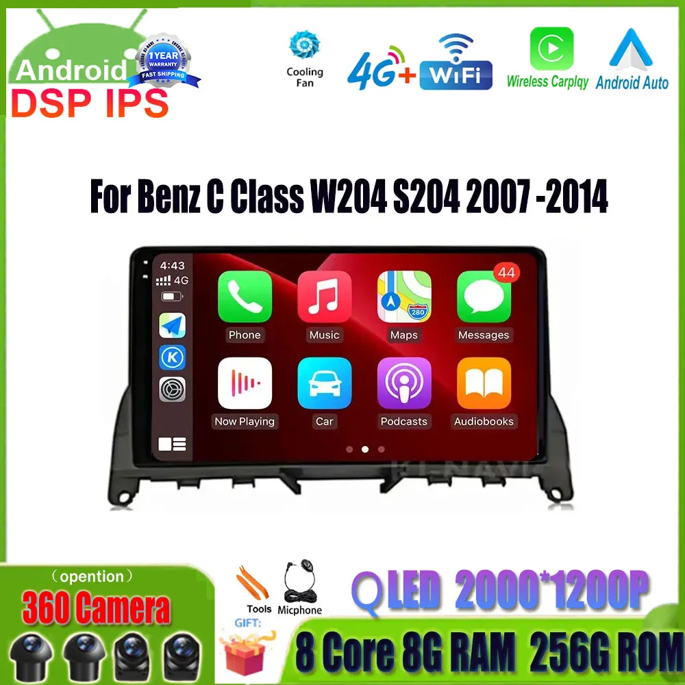 Android 14 Car Radio Multimedia DVD Player Stereo Navigation GPS Autoradio Audio For Mercedes Benz C Class W204 S204 2007 -2014
Android 14 Car Radio Multimedia DVD Player Stereo Navigation GPS Autoradio Audio For Mercedes Benz C Class W204 S204 2007 -2014
