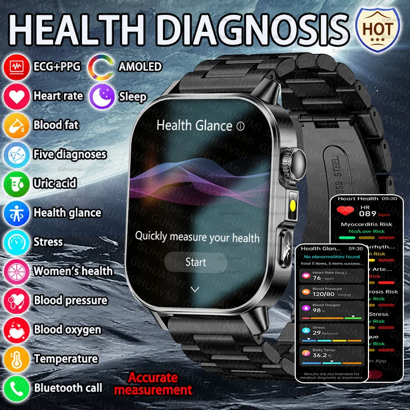 New Health Diagnosis Men Smart Watch ECG BP Blood Oxygen Heart Rate Temp Body Monitor Women Smartwatch For IOS Android BT Call
New Health Diagnosis Men Smart Watch ECG BP Blood Oxygen Heart Rate Temp Body Monitor Women Smartwatch For IOS Android BT Call