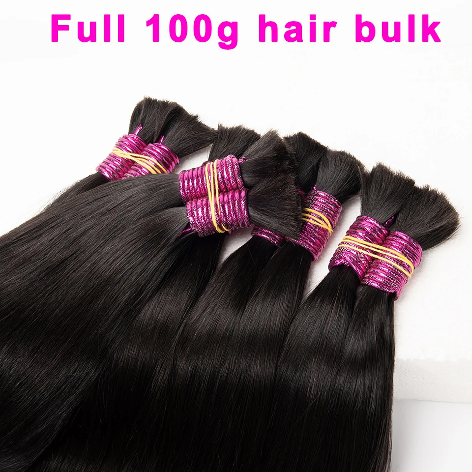 Wholesale 14A Full 100g Hair bulk Human Hair For Braiding Straight No Weft Hair Bundle Natural Brawn Indian Remy Hair For Women
Wholesale 14A Full 100g Hair bulk Human Hair For Braiding Straight No Weft Hair Bundle Natural Brawn Indian Remy Hair For Women