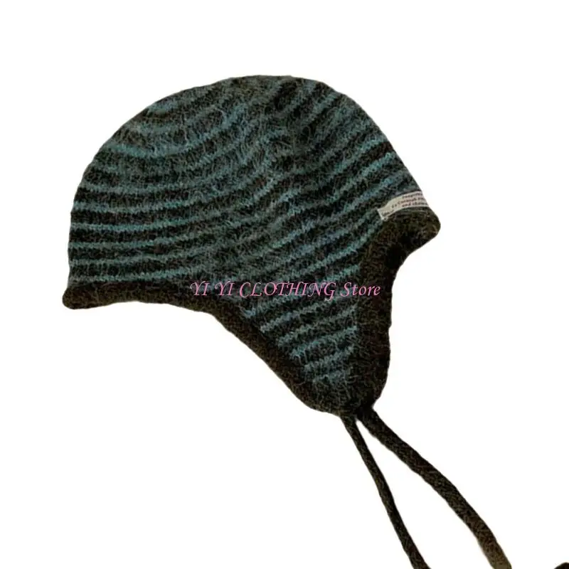 N5KF Women Knit Stripe Bonnet Hat Features Ear Flap Warm And Soft For Hiking Commuting And Winter Sports
N5KF Women Knit Stripe Bonnet Hat Features Ear Flap Warm And Soft For Hiking Commuting And Winter Sports