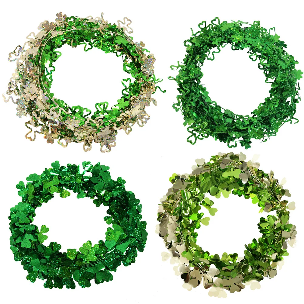 2026 St. Patrick's Day Decoration Clover Stripes Irish Festival Wreath Vine Circle Knit Green Metal Wire for Party New Year
2026 St. Patrick's Day Decoration Clover Stripes Irish Festival Wreath Vine Circle Knit Green Metal Wire for Party New Year