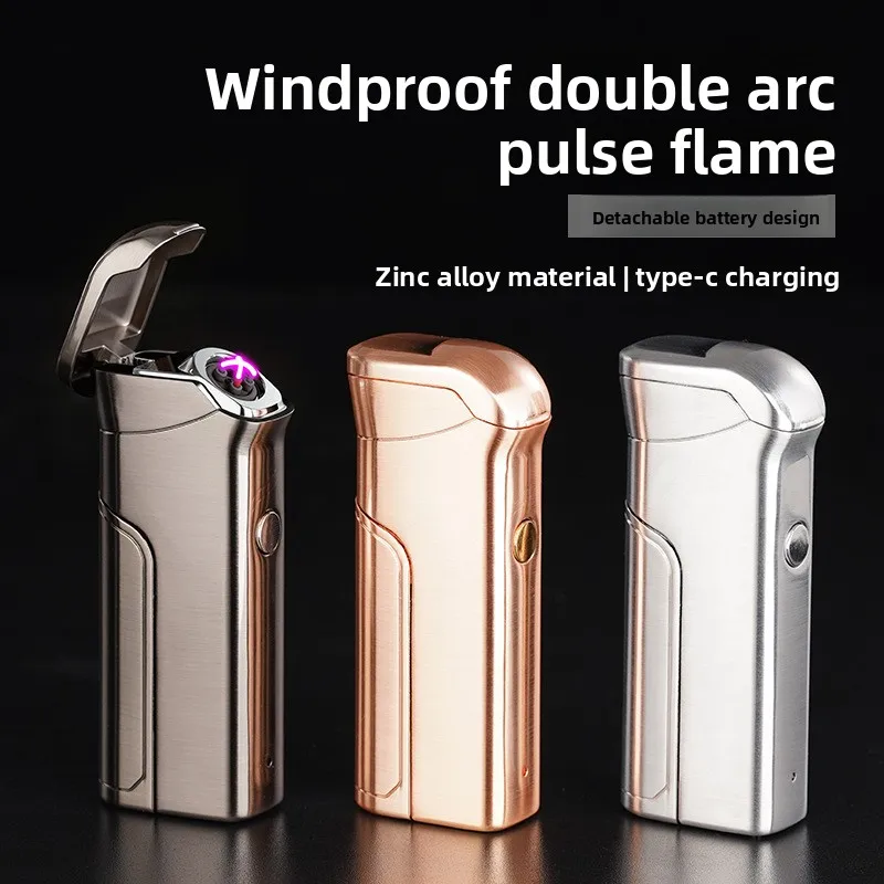 New Type-C Charging Dual Arc Metal Windproof Lighter, Cigarette Accessories, Men's Gift
New Type-C Charging Dual Arc Metal Windproof Lighter, Cigarette Accessories, Men's Gift