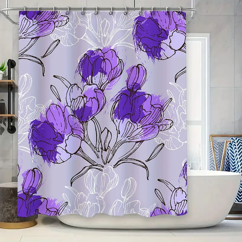 Фиолетовая занавеска для душа с цветочным принтом, водонепроницаемая ткань, современный декор для ванной комнаты для дома или отеля
Фиолетовая занавеска для душа с цветочным принтом, водонепроницаемая ткань, современный декор для ванной комнаты для дома или отеля