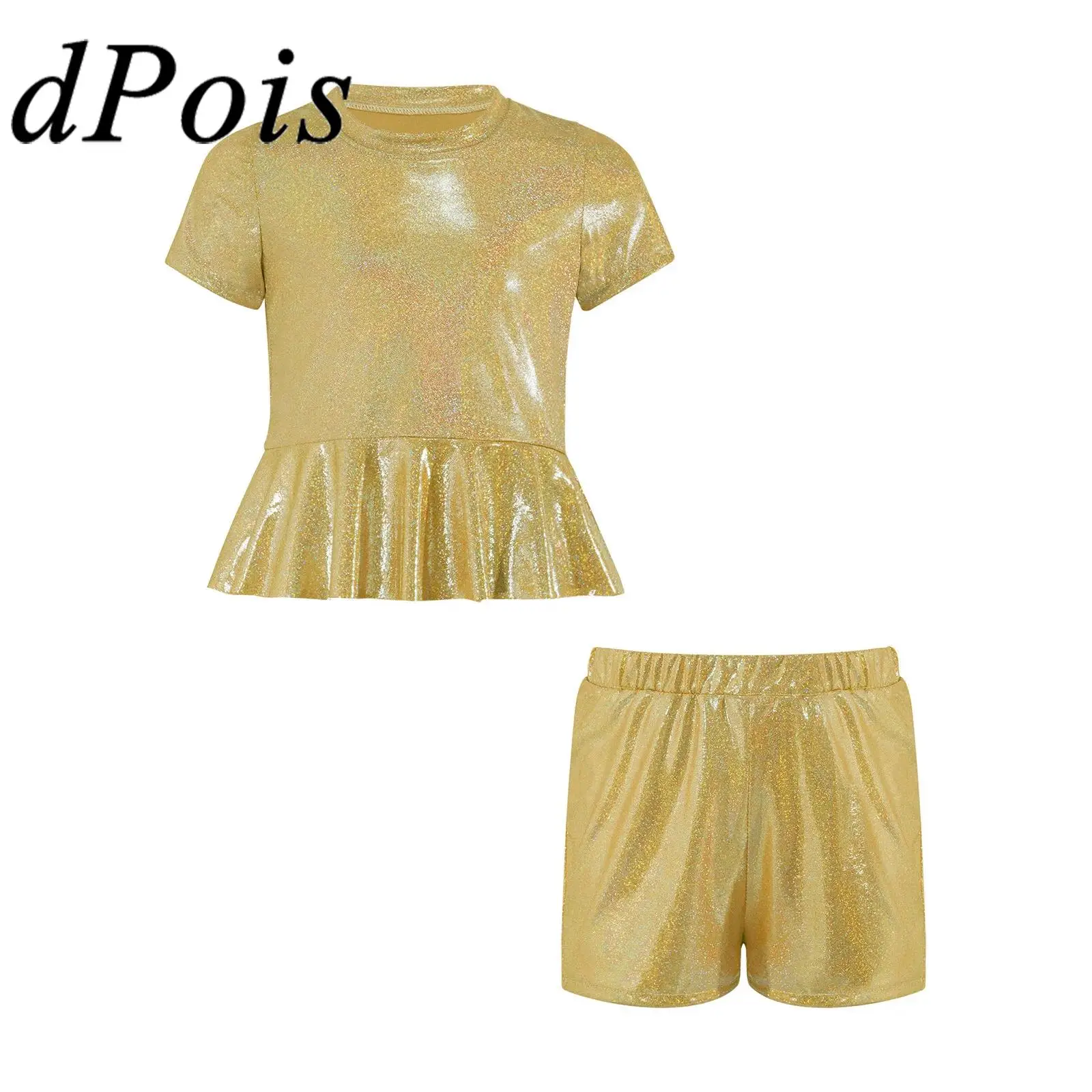 Children's Cheerleading Dance Outfit Sets Kids Girls Shiny Metallic Disco Party Costume School Show Stage Performance Dancewear
Children's Cheerleading Dance Outfit Sets Kids Girls Shiny Metallic Disco Party Costume School Show Stage Performance Dancewear