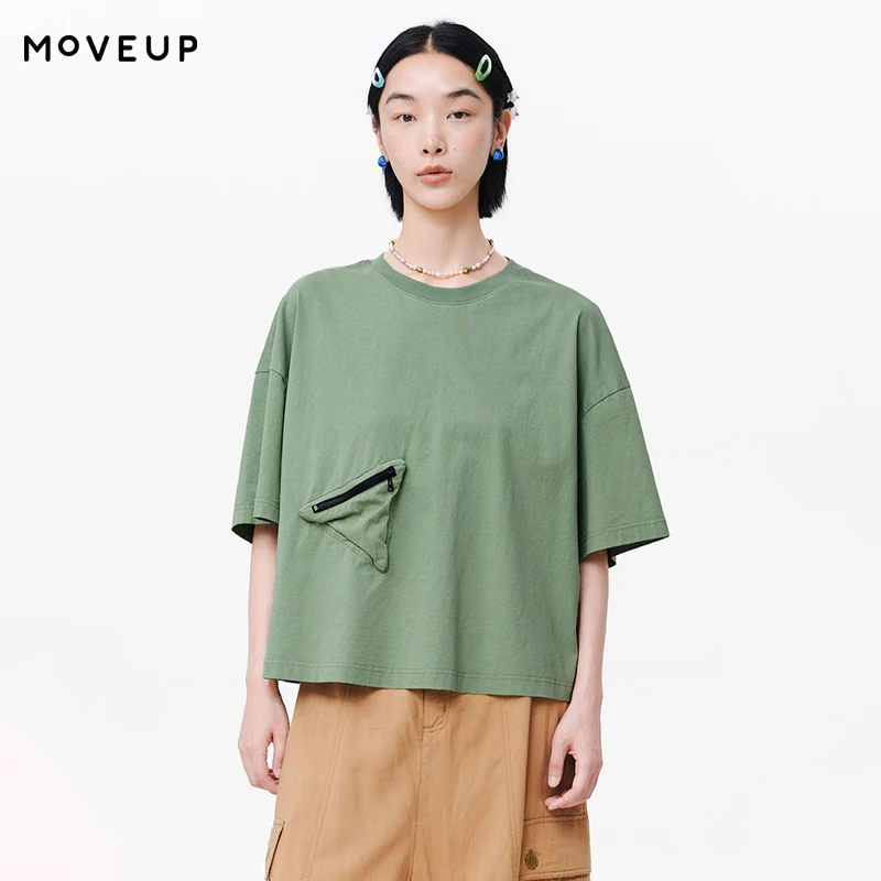 MOVEUP Short Sleeves Round Neck T-Shirt 2026 Summer New Pure Cotton Short Sleeved Triangular Pocket Loose Top Women 125210505
MOVEUP Short Sleeves Round Neck T-Shirt 2026 Summer New Pure Cotton Short Sleeved Triangular Pocket Loose Top Women 125210505