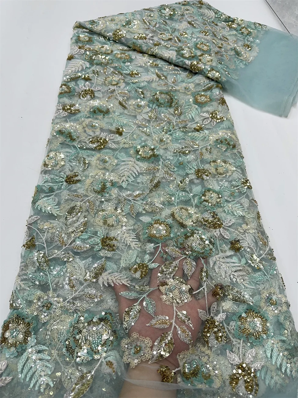 Tulle With 3d Flowers Sequins High Quality Nigerian Party Lace Fabric 2025 Green Bridal Party Lace For Sewing Dress Wedding
Tulle With 3d Flowers Sequins High Quality Nigerian Party Lace Fabric 2025 Green Bridal Party Lace For Sewing Dress Wedding