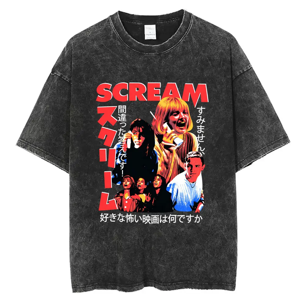 Washed Vintage Horror Movie Scream Billy Loomis T Shirts Men Women Fashion Oversized T-shirt Male Retro Cotton Crewneck T-shirts
Washed Vintage Horror Movie Scream Billy Loomis T Shirts Men Women Fashion Oversized T-shirt Male Retro Cotton Crewneck T-shirts
