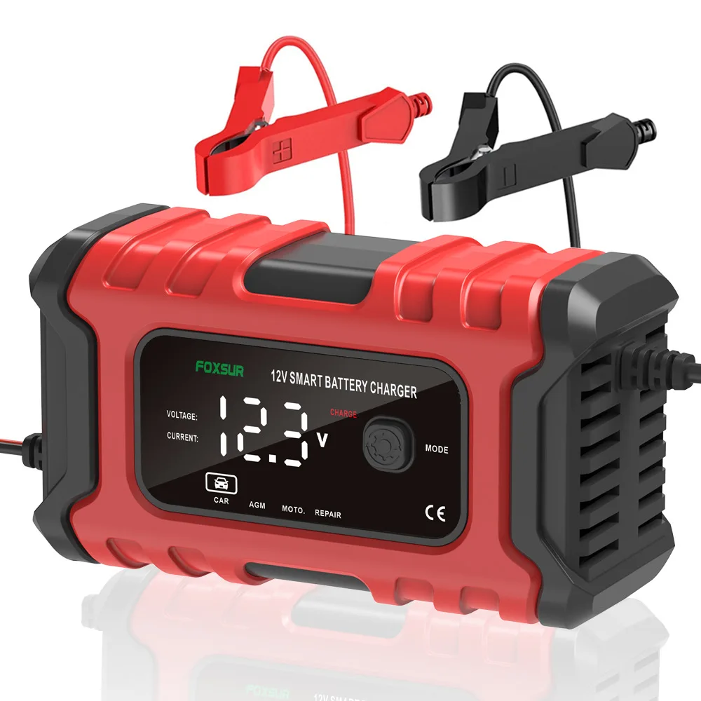 FOXSUR Universal Repair Battery Charger 12V 6A Intelligent SUV Car Motorcycle Battery Charge Machine Tool with Big Screen
FOXSUR Universal Repair Battery Charger 12V 6A Intelligent SUV Car Motorcycle Battery Charge Machine Tool with Big Screen