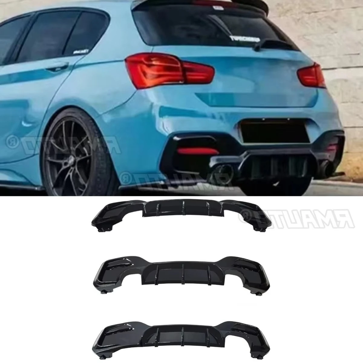 For BMW 1 Series F20 2015-2019 Car Rear Bumper Spoiler Lip Diffuser Modification Bumper Guard Protector Cover Car Accessories