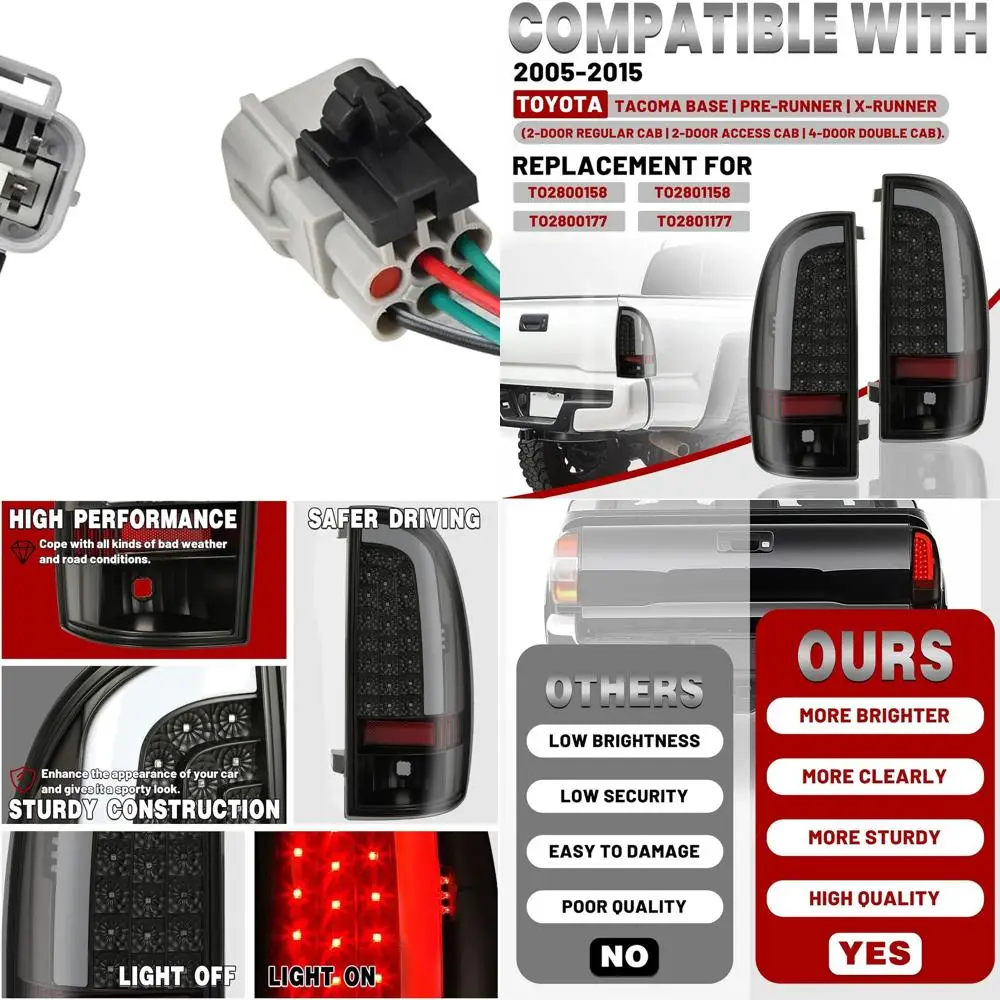 Smoke Lens Black Housing 2005-2015 Toyota Tacoma C-Type LED Tube Bar Tail Lights with Rear Brake & Turn Signal
Smoke Lens Black Housing 2005-2015 Toyota Tacoma C-Type LED Tube Bar Tail Lights with Rear Brake & Turn Signal