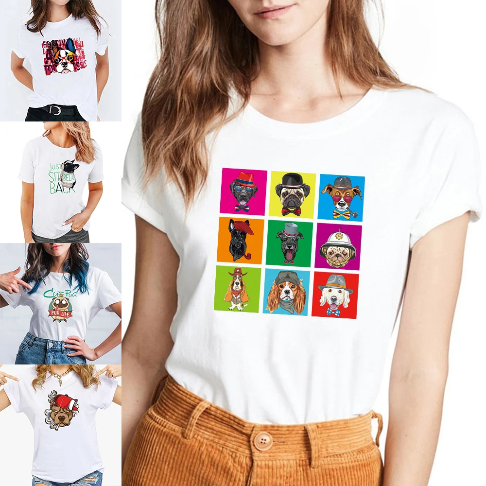 Women T-shirt Summer Basis O-Neck Shirt Short Sleeve Tshirt Ladies Fashion Tops Clothing Female Clothes Tees Dog Series Pattern
Women T-shirt Summer Basis O-Neck Shirt Short Sleeve Tshirt Ladies Fashion Tops Clothing Female Clothes Tees Dog Series Pattern