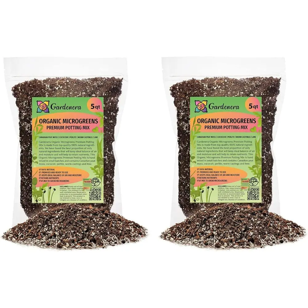 Eco-Friendly 10 Quart Organic Microgreens Potting Mix - Sustainably Sourced for Green Gardening (2 Bags, 5QT Each)
Eco-Friendly 10 Quart Organic Microgreens Potting Mix - Sustainably Sourced for Green Gardening (2 Bags, 5QT Each)