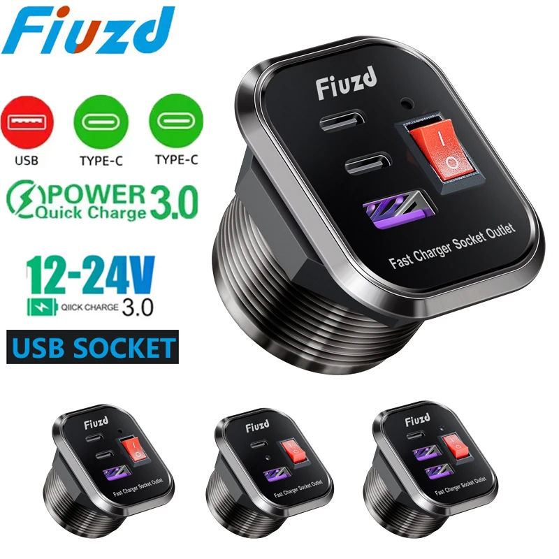 ON/OFF Car Charger Socket Dual USB Socket Power Outlet 12v usb charging port for Car RV ATV Motorcycle Boat Marine
ON/OFF Car Charger Socket Dual USB Socket Power Outlet 12v usb charging port for Car RV ATV Motorcycle Boat Marine