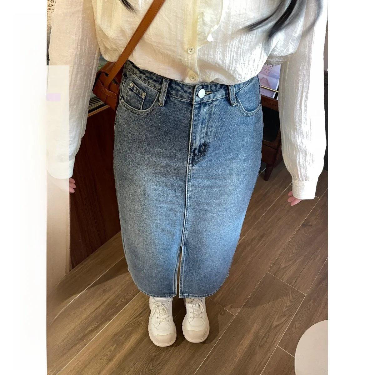 High Waist A-Line Skirt Denim Split Washed Blue Commute Style Pockets Casual High Waist A-Line Long Skirt
High Waist A-Line Skirt Denim Split Washed Blue Commute Style Pockets Casual High Waist A-Line Long Skirt